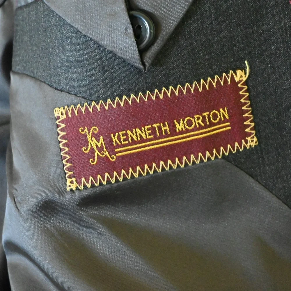 Kenneth Morton 42R Charcoal Gray 100% Wool Mens Blazer‎ Suit Jacket Sport Coat